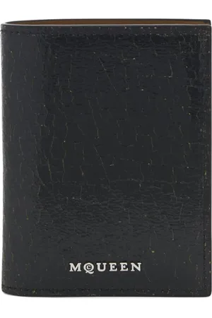 Alexander McQueen Tilbehør, Herre, Sort, ONE SIZE, Sort Bifold Pung med Sølvlogo