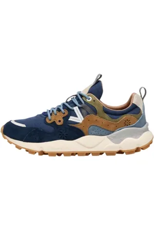 Flower Mountain Sko, Herre, Blå, 45 EU, Læder, Multifarvet Lærred Sneakers