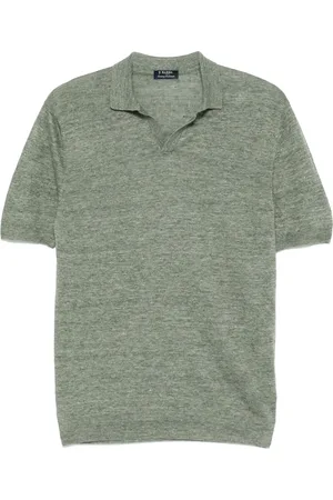 BARBA Top, Herre, Grøn, 4XL, Linned, Linned Polo Skjorte Made in Italy