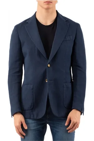 Biagio Santaniello Jakke, Herre, Blå, 3XL, Uld, Stilfuld Jakke