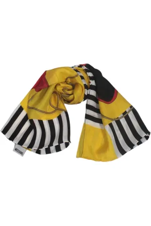 Moschino Tilbehør, Dame, Flerfarvet, ONE SIZE, Silketørklæde med frontlogo