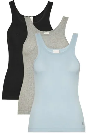 Calvin Klein Top, Dame, Flerfarvet, M, Bomuld, Ribbet Tank Top - Multifarvet Sæt