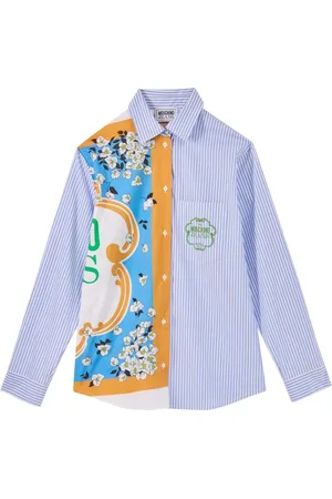 Moschino Bluser & Skjorter, Dame, Flerfarvet, S, Bomuld, Stribet foulard print skjorte
