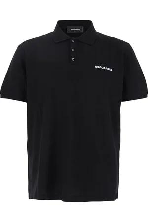 Dsquared2 Top, Herre, Sort, M, Bomuld, Sort Polo Shirt Logo Bogstaver