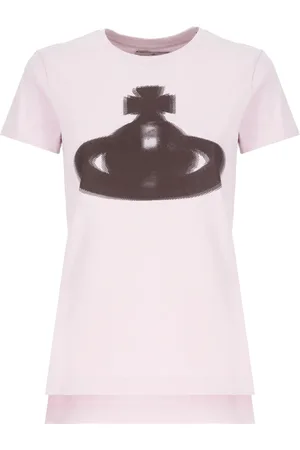 Vivienne Westwood Top, Dame, Lyserød, XS, Bomuld, Bomuld T-shirt med Orb Print