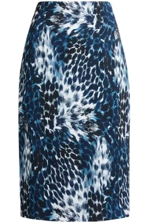 Roberto Cavalli Nederdel, Dame, Blå, M, Indigo Print Blyant Nederdel