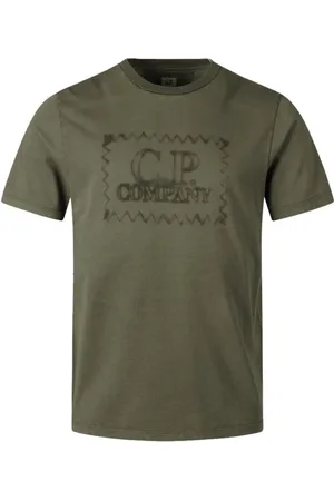 C.P. Company Top, Herre, Grøn, M, Bomuld, Grøn Logo Print Bomuld T-shirt