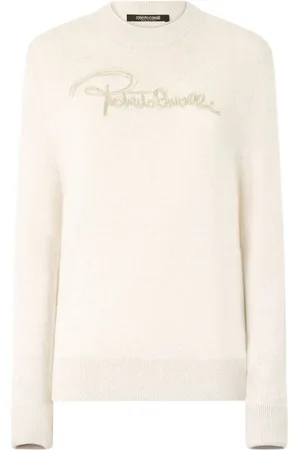 Roberto Cavalli Strik, Dame, , XS, Uld, Broderet Logo Uld Cashmere Sweater