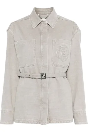 Fendi Jakke, Dame, Grå, M, Uld, Roma Jakke i Toffee Farve