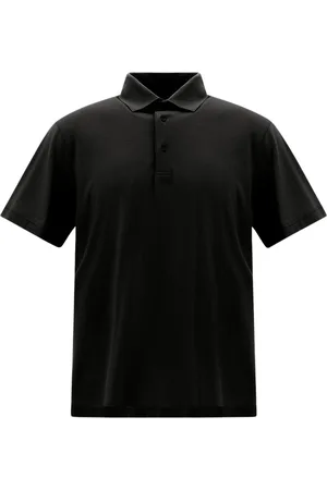 HERNO Top, Herre, Sort, XL, Bomuld, Jersey Crepe Polo Shirt
