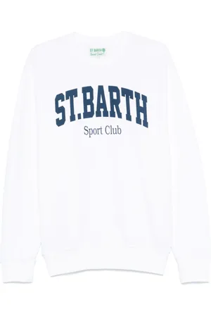 MC2 SAINT BARTH Sweathshirts & Hoodies, Herre, Hvid, L, Hvid Crew Neck Logo Sweater