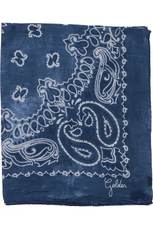 Golden Goose Tilbehør, Herre, Blå, ONE SIZE, Paisley Print Silketørklæde