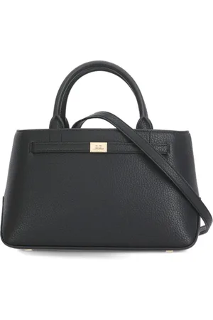 Elisabetta Franchi Taske, Dame, Sort, ONE SIZE, Uld, Sort Skuldertaske med Metal Logo
