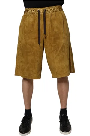 Dolce & Gabbana Shorts, Herre, Brun, L, Suede, Brun Lammeskind Suede Bermuda Shorts