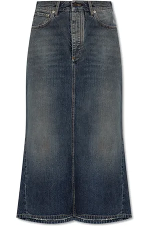 Balenciaga Nederdel, Dame, Blå, 2XS, Denim, Denim nederdel med vintage effekt