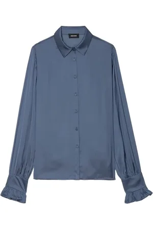 Zadig & Voltaire Bluser & Skjorter, Dame, Blå, L, Uld, Stilfuld Skjorte til Mænd