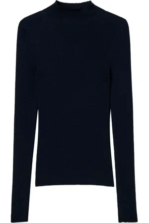 Twin-Set Strik, Dame, Blå, M, Uld, Navy Uldstrik Sweaters