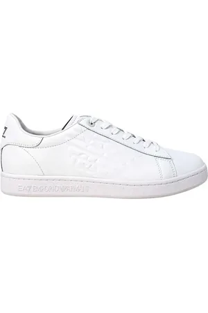 EA7 Sko, Herre, Hvid, 36 1/2 EU, Hvide Poly Sneakers Efterår/Vinter Kollektion