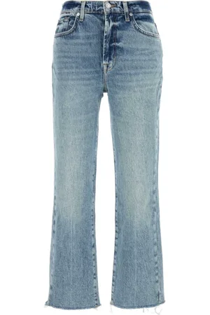 7 for all Mankind Jeans, Dame, Blå, W29, Denim, Stretch Denim Stovepipe Jeans