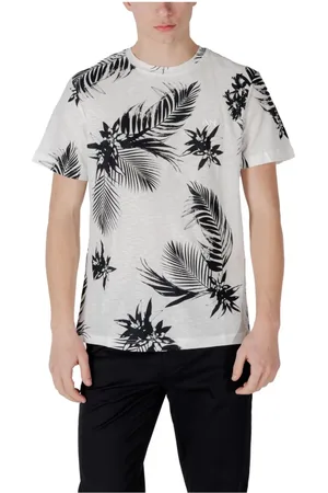 Antony Morato Top, Herre, Hvid, 2XL, Bomuld, Blomstret kortærmet T-shirt