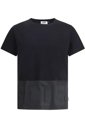 GCDS Top, Herre, Sort, L, Bomuld, Monogramdetalje Bomulds T-shirt