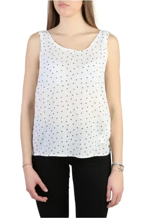 Emporio Armani Top, Dame, Hvid, 2XS, Uld, Elegant ærmeløs viskose top