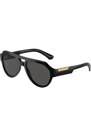 Dolce & Gabbana Tilbehør, unisex, Sort, 56 MM, Sorte solbriller med mørkegrå linser