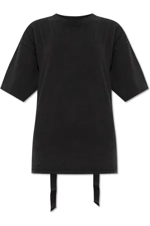 Balenciaga Top, Dame, Sort, S, Bomuld, T-shirt med bånd snøret i ryggen