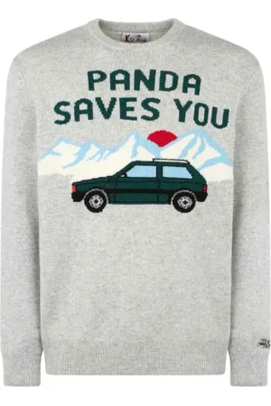 MC2 SAINT BARTH Sweathshirts & Hoodies, Herre, Grå, XL, Heron Sweater med Panda Print