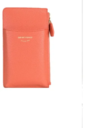 Emporio Armani Tilbehør, Dame, Rød, ONE SIZE, Læder, Pung i kunstlæder med frontlogo