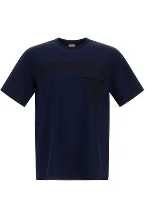 HERNO Top, Herre, Blå, 2XL, Bomuld, Superfin bomuld stræk T-shirt