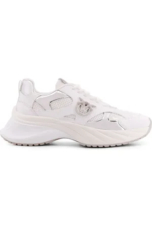 Pinko Sko, Dame, Hvid, 39 EU, Læder, Hvide Sneakers med Meshdetaljer