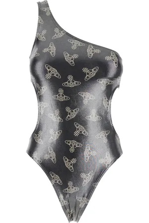 Vivienne Westwood Badetøj, Dame, Sort, S, Uld, Sort Sea Tøj Anglo Orb One Shoulder