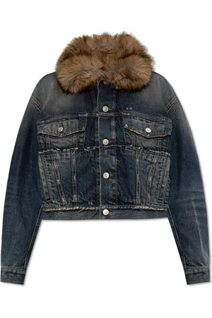 Balenciaga Jakke, Dame, Blå, XS, Denim, Denimjakke med vintageeffekt