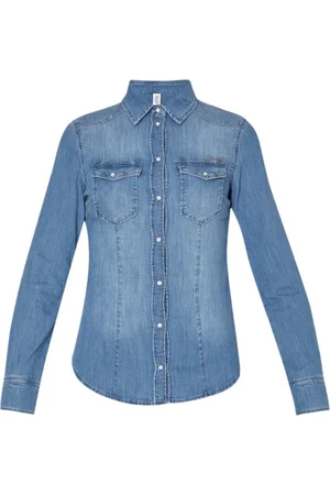 Liu Jo Bluser & Skjorter, Dame, Blå, M, Uld, Denim dame skjorte stilfuldt design