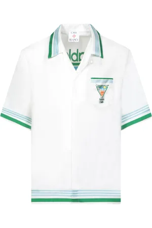 Casablanca Skjorte, Herre, Hvid, L, Uld, Hvid Polo Skjorte Stilfuld Grøn Striber