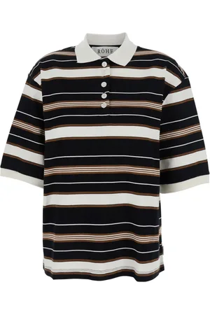 Rohe Top, Dame, Flerfarvet, S, Bomuld, Multifarvet Stribet Poloshirt Klassisk Krave