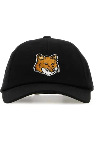 Maison Kitsuné Tilbehør, Herre, Sort, ONE SIZE, Bomuld, Sort Bomuld Baseball Kasket
