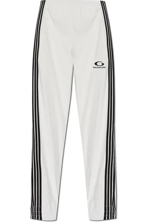 Balenciaga Bukser, Dame, Hvid, M, Polyester, Bukser med indsyede lynlåse i benene