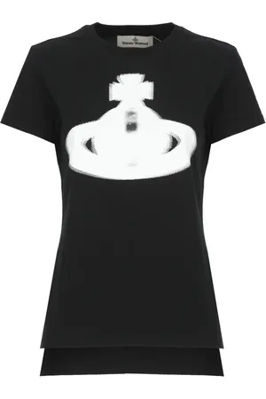 Vivienne Westwood Top, Dame, Sort, S, Bomuld, Sort Bomulds T-shirt med Orb Print