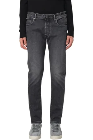 Incotex Jeans, Herre, Grå, W36, Denim, Denim Straight Vasket Jeans