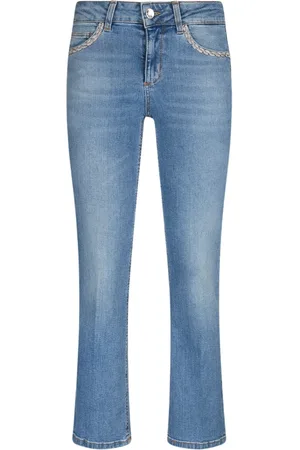 Liu Jo Jeans, Dame, Blå, W25, Bomuld, Bootcut jeans med strass