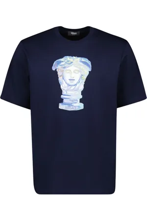 VERSACE Top, Herre, Blå, M, Bomuld, Medusa Gallery T-shirt Forår-Sommer 2025