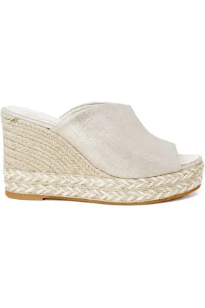 Espadrilles Sko, Dame, Gul, 40 EU, Uld, Guld Læder Platform Kiler