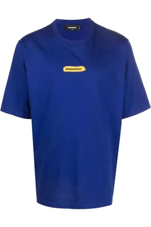 Dsquared2 Top, Herre, Blå, M, Bomuld, Blå Casual Kortærmet T-shirt