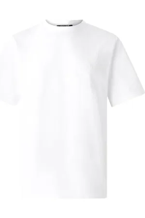 Roberto Cavalli Top, Herre, Hvid, L, Bomuld, Slange Skala T-Shirt
