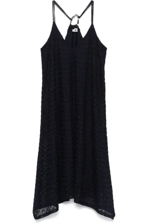 Twin-Set Kjole, Dame, Blå, L, Navy Spaghetti Strap Kjole