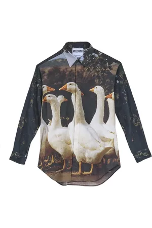 Moschino Skjorte, Herre, Flerfarvet, L, Bomuld, Luisa Gåse Skjorte Farverig Print