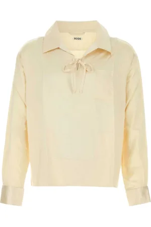 BODE Skjorte, Herre, Gul, M, Satin, Creme Satin Maze Bluse