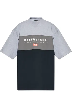 Balenciaga Top, Herre, Grå, XL, Bomuld, T-shirt med trykt logo